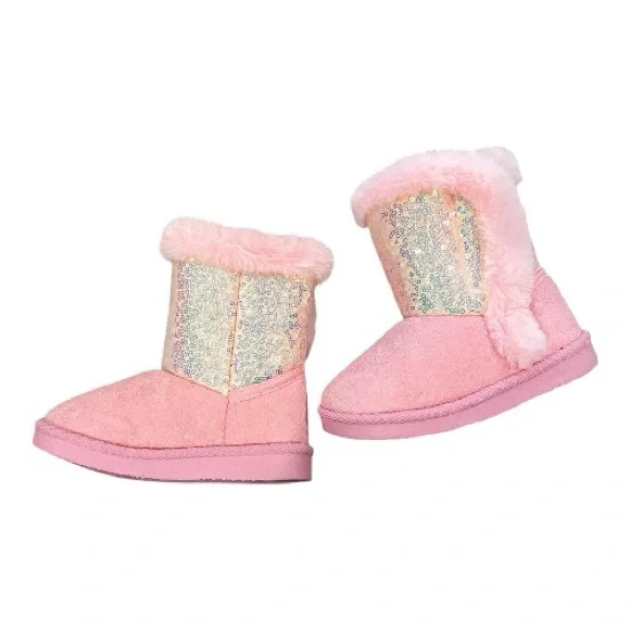 Sparkly Pink Kids Boots - Picture 2 of 3